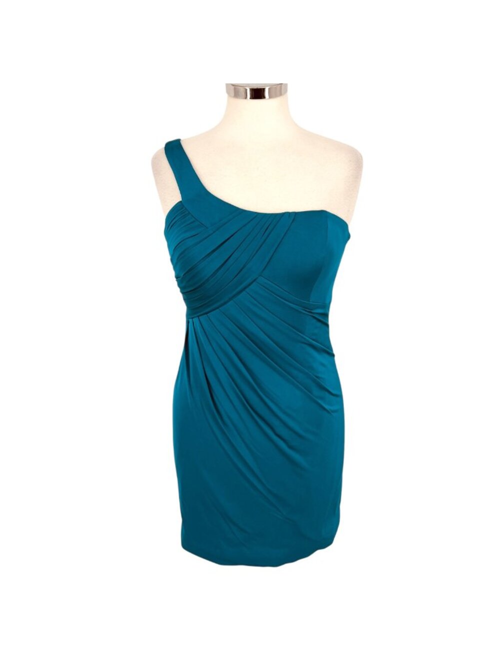 La Femme Teal Cut Out One Shoulder Cocktail Party Mini Dress Size 8 NWT